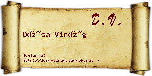Dósa Virág névjegykártya